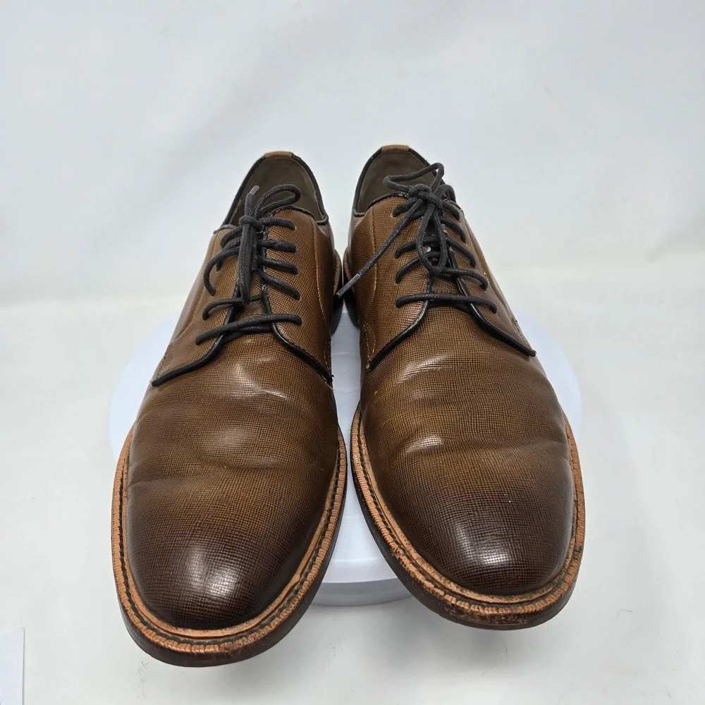 Gordon Rush Hester Mens Brown Textured Leather Derby Dress Shoes 300124 SZ 10.5